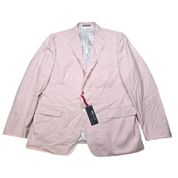 Tommy Hilfiger Cotton Suit Jacket Blazer Mens 46R 46 Pink Modern Fit Stretch NEW - Picture 1 of 13